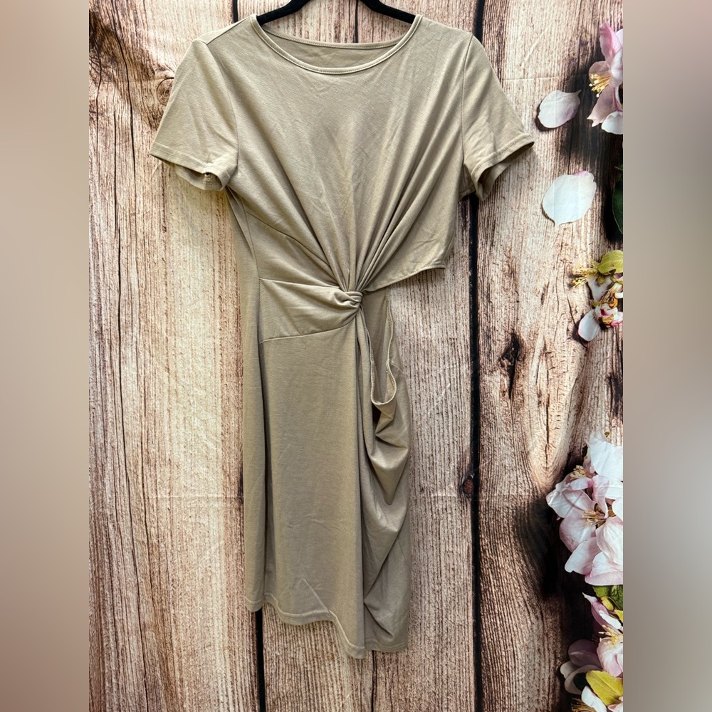 Elegant Tan Knot Dress
